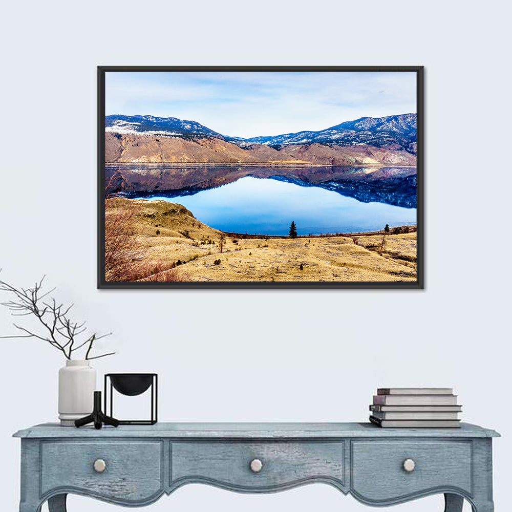 Kamloops Lake Sunset with Snow Capped Peaks Wall Art