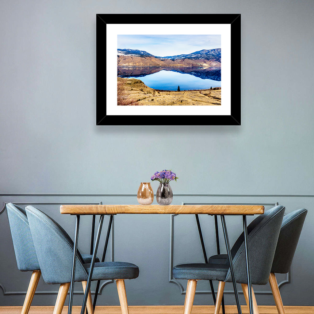 Kamloops Lake Sunset with Snow Capped Peaks Wall Art