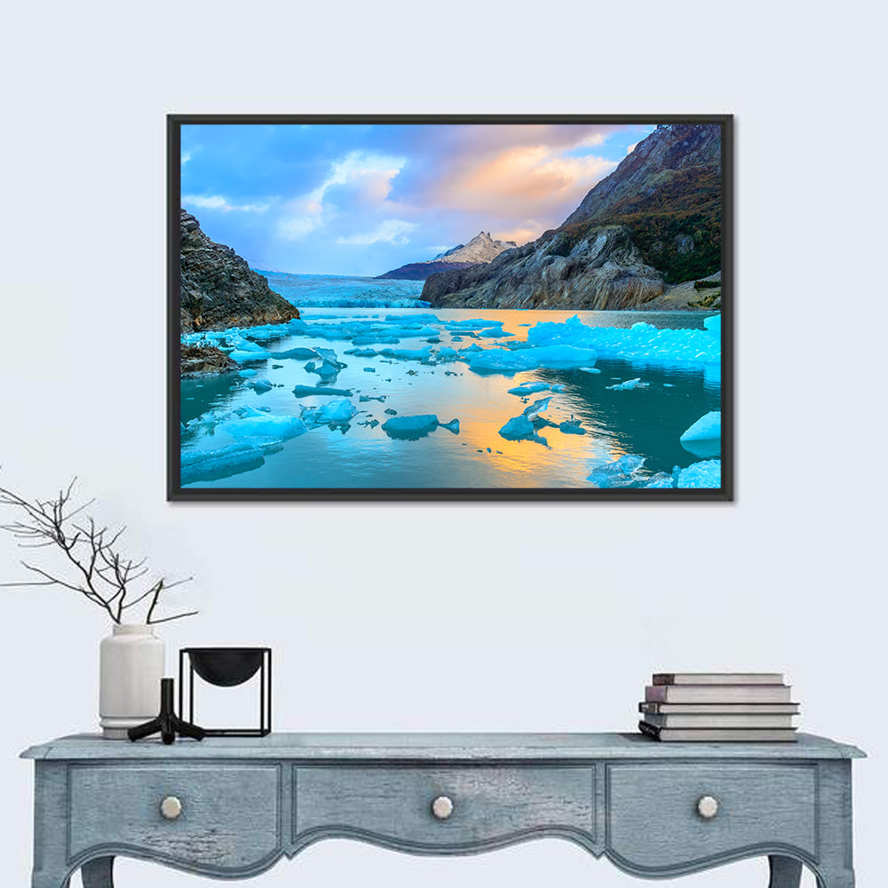 Grey Glacier at Sunset Wall Art