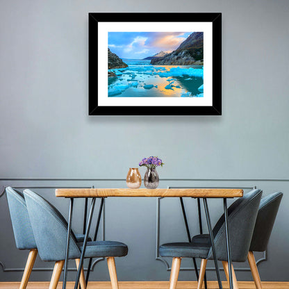 Grey Glacier at Sunset Wall Art