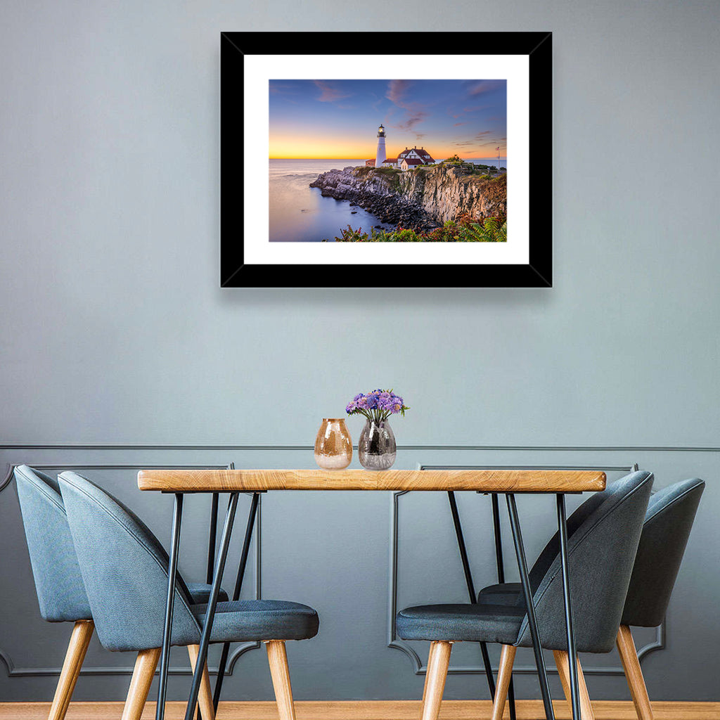 Portland Head Light at Dusk Wall Art