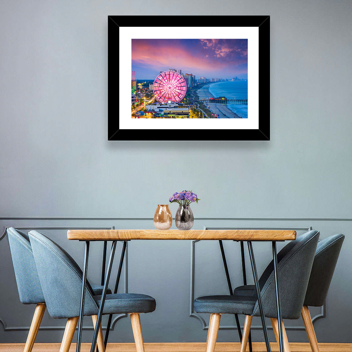 Myrtle Beach Skywheel at Twilight Wall Art in a room, landscape