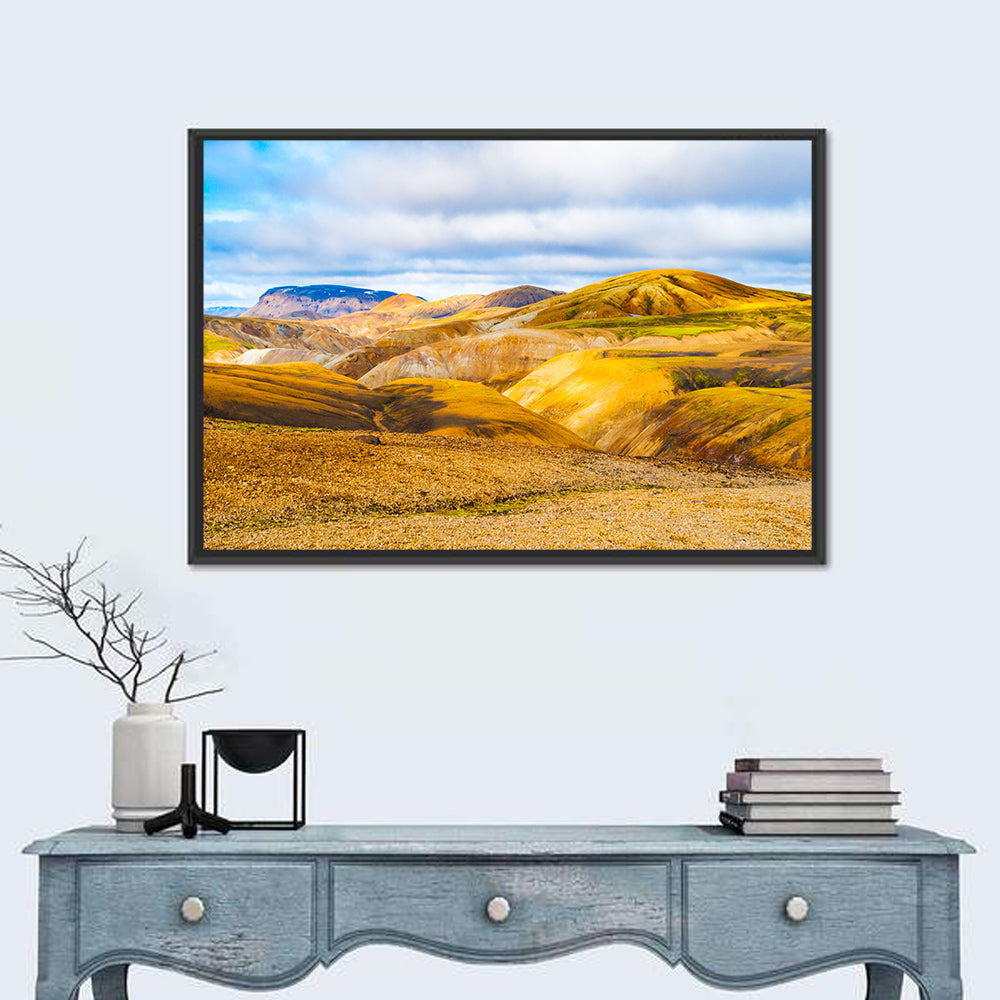 Landmannalaugar Rhyolite Mountains Wall Art in a room, landscape