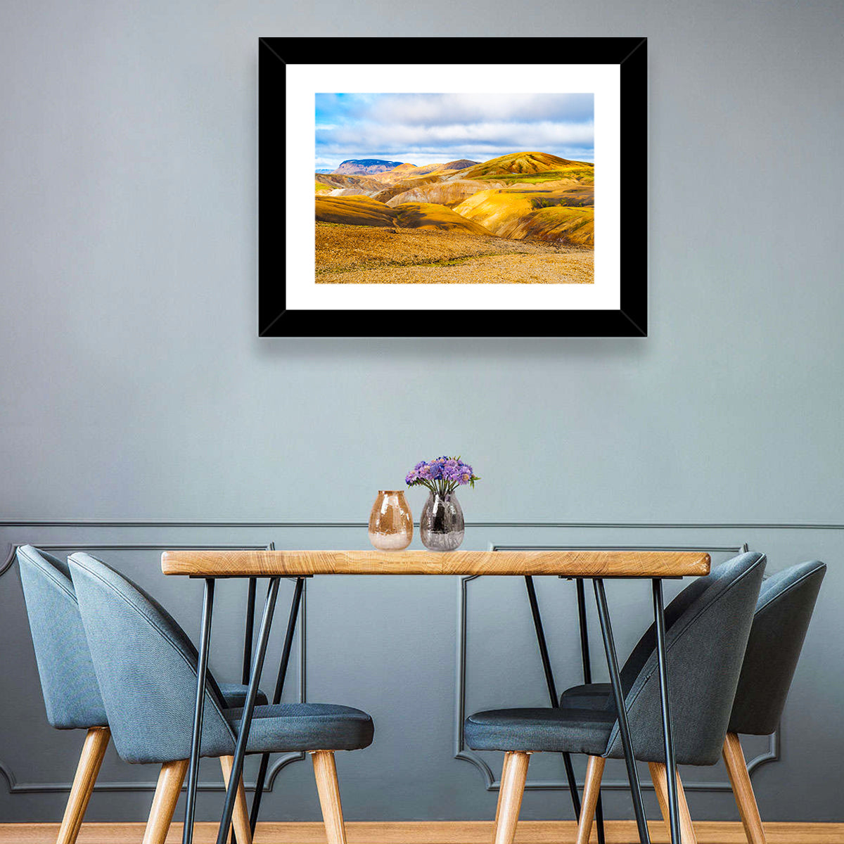 Landmannalaugar Rhyolite Mountains Wall Art in a room, landscape