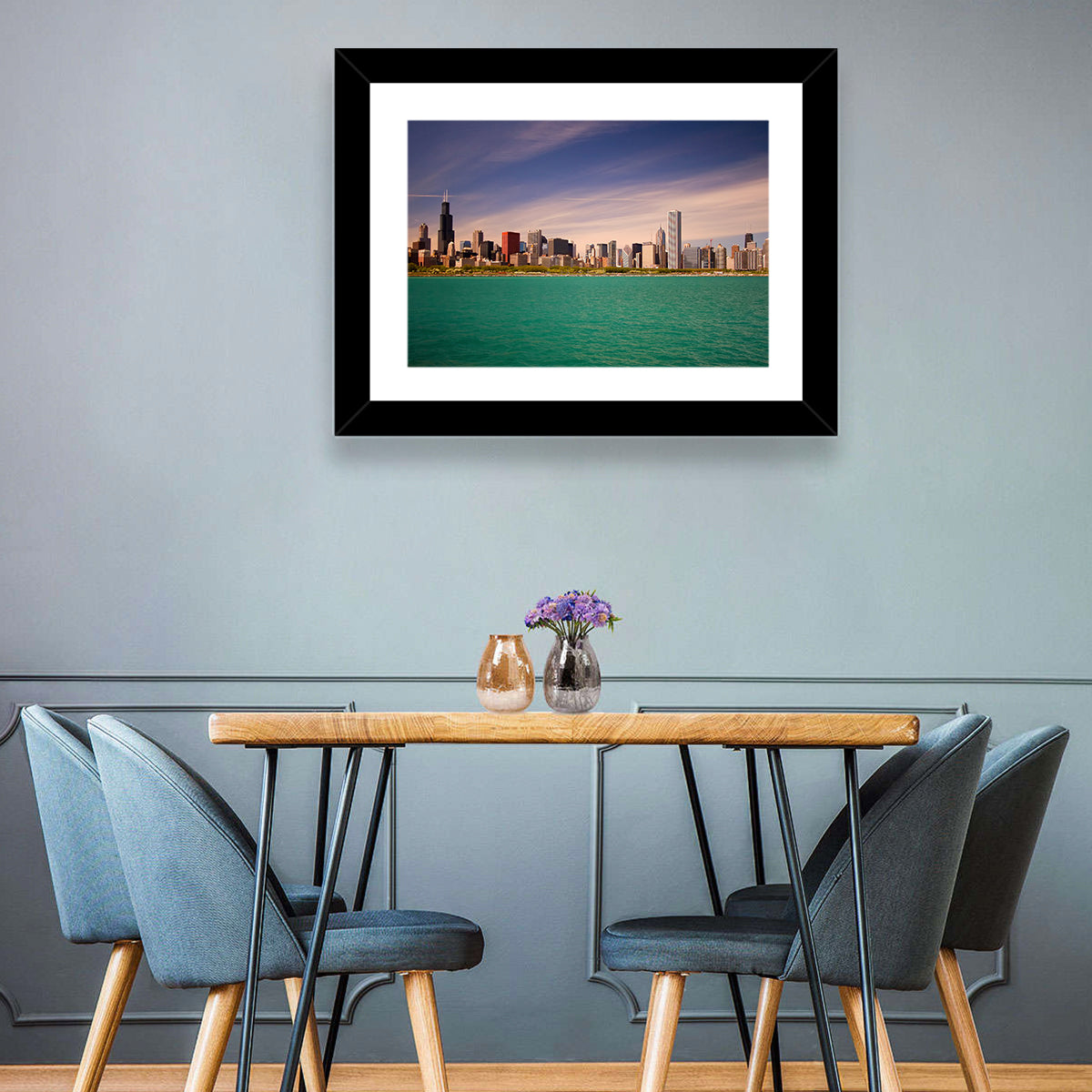 Chicago Skyline Above Lake Michigan Wall Art