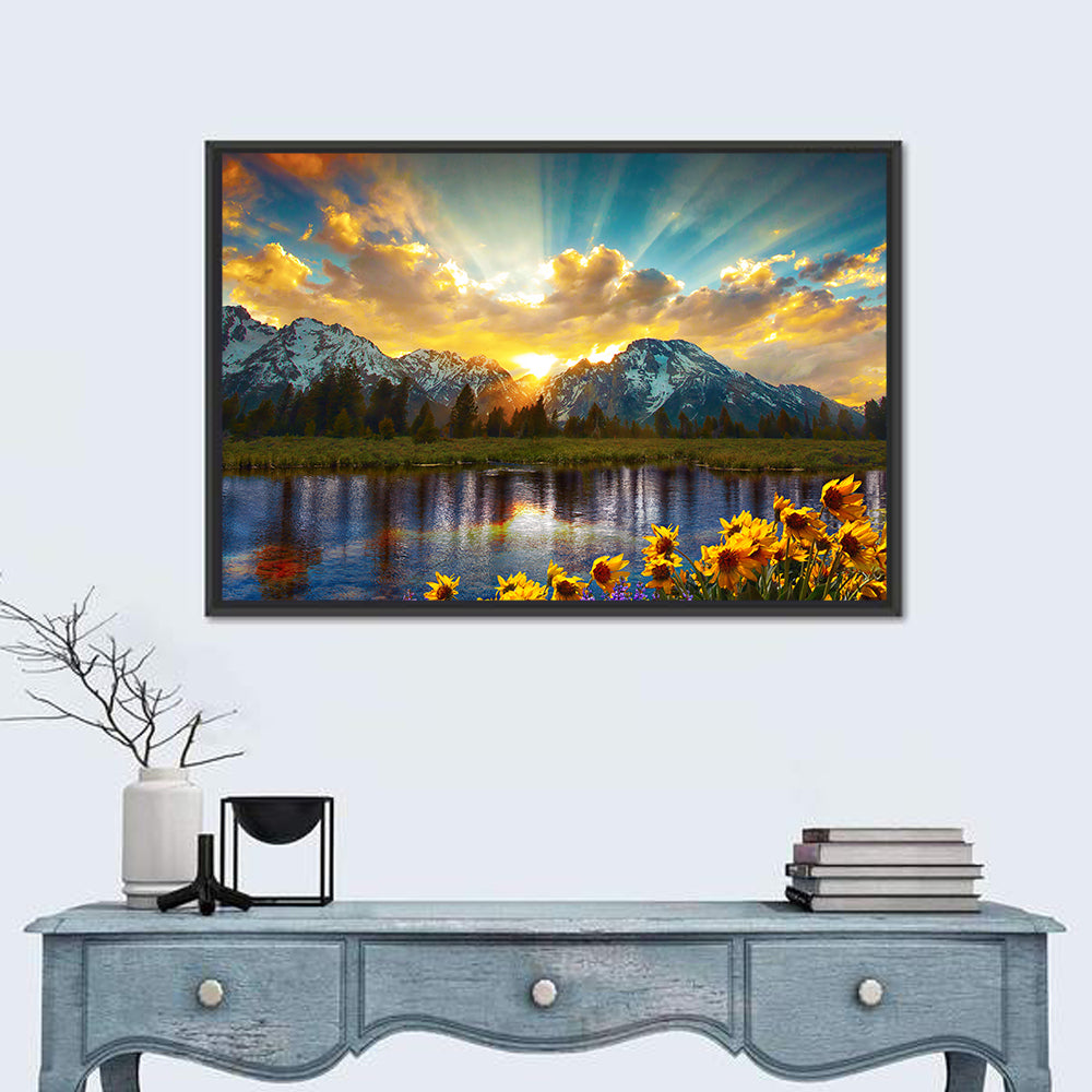 Grand Teton Sunrise Reflection Wall Art