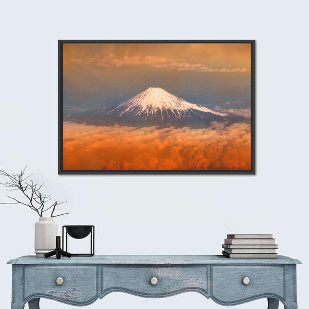 Snow-capped Mount Fuji at Sunset Wall Art