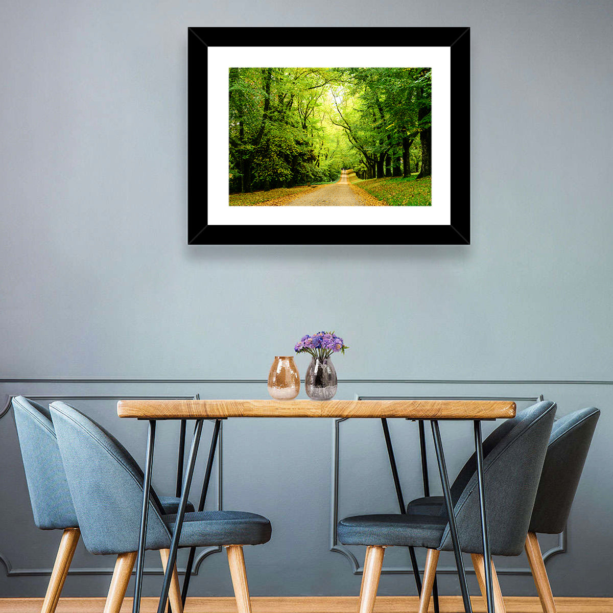Sunlit Forest Pathway Wall Art