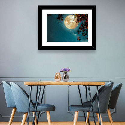 Autumn Moon with Milky Way Wall Art