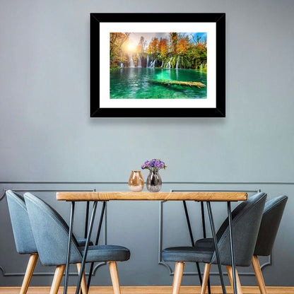 Autumn Waterfalls at Plitvice Lakes Wall Art