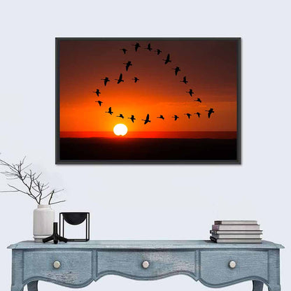 Heart-shaped Flock of Birds Wall Art