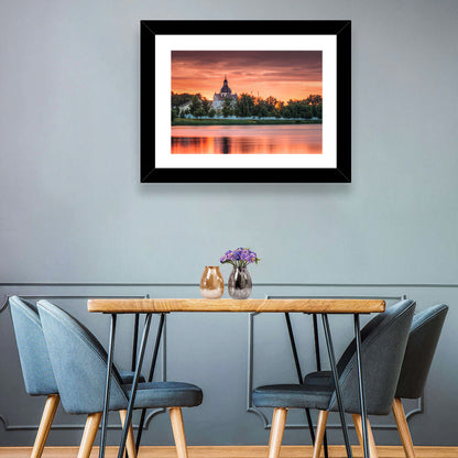 Corpus Christi Church Sunset Reflection Wall Art