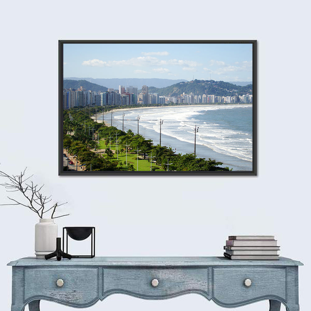 Santos Beach Promenade Wall Art in a room, landscape