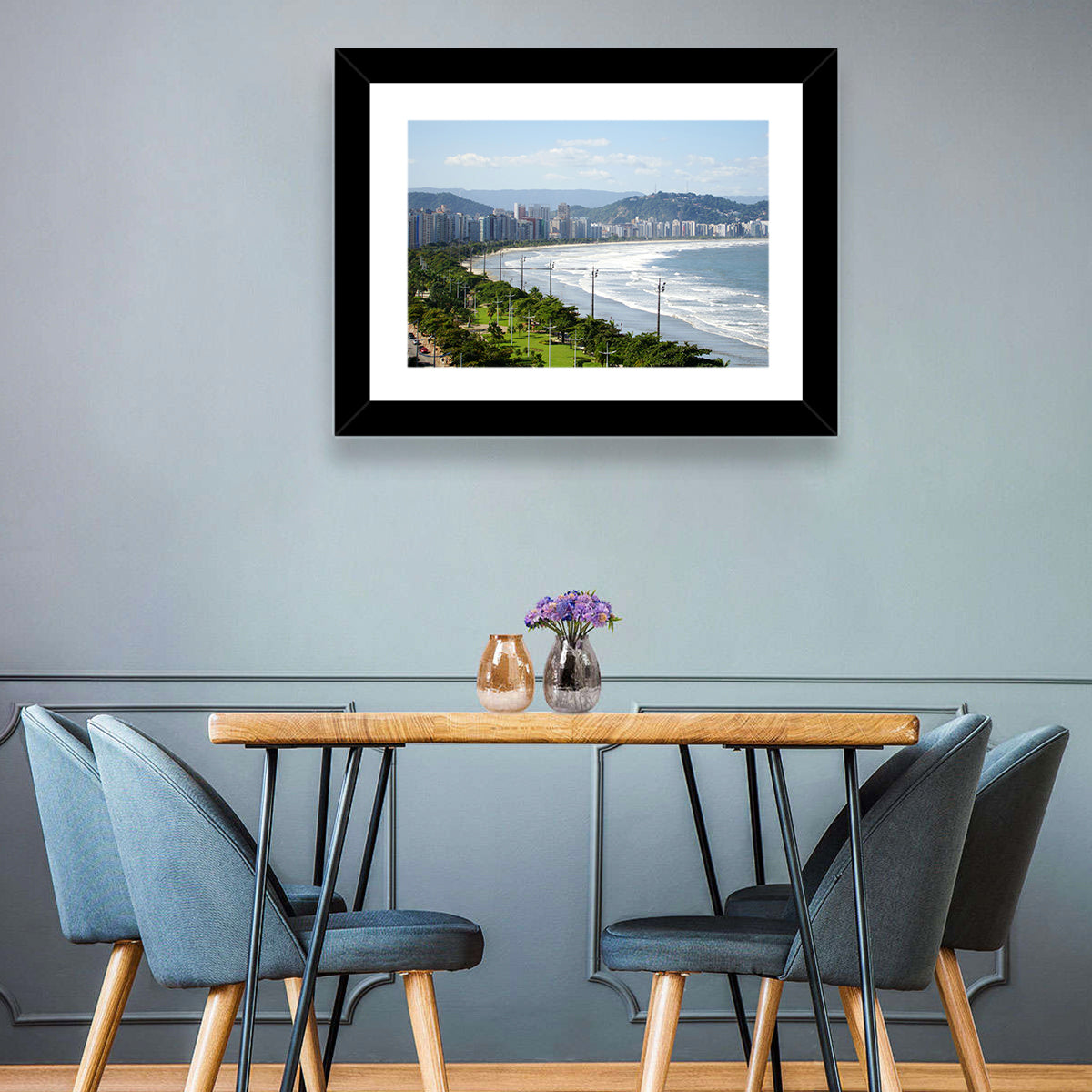 Santos Beach Promenade Wall Art in a room, landscape