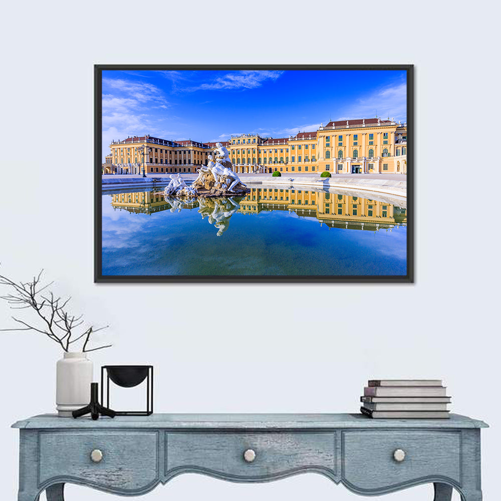 Schönbrunn Palace Fountain View Wall Art in a room, landscape