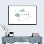 Fiji Islands Political Map Wall Art
