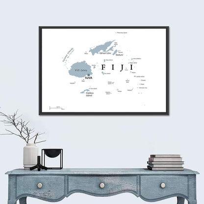 Fiji Islands Political Map Wall Art