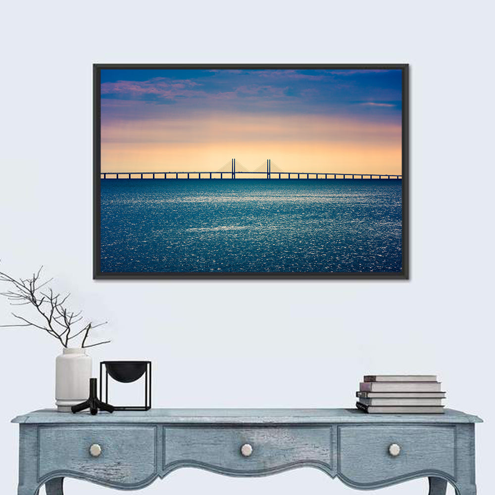Øresund Bridge at Sunset Wall Art
