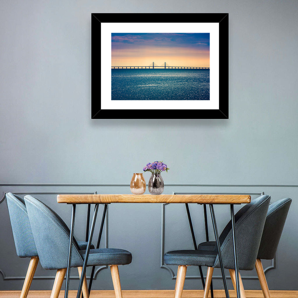 Øresund Bridge at Sunset Wall Art
