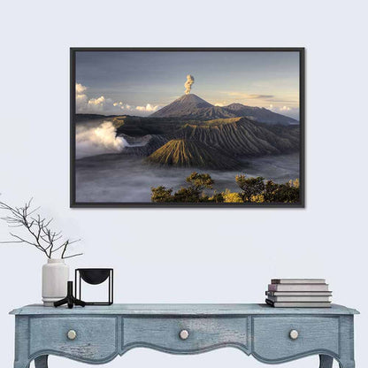 Mount Bromo Eruption at Sunrise Wall Art
