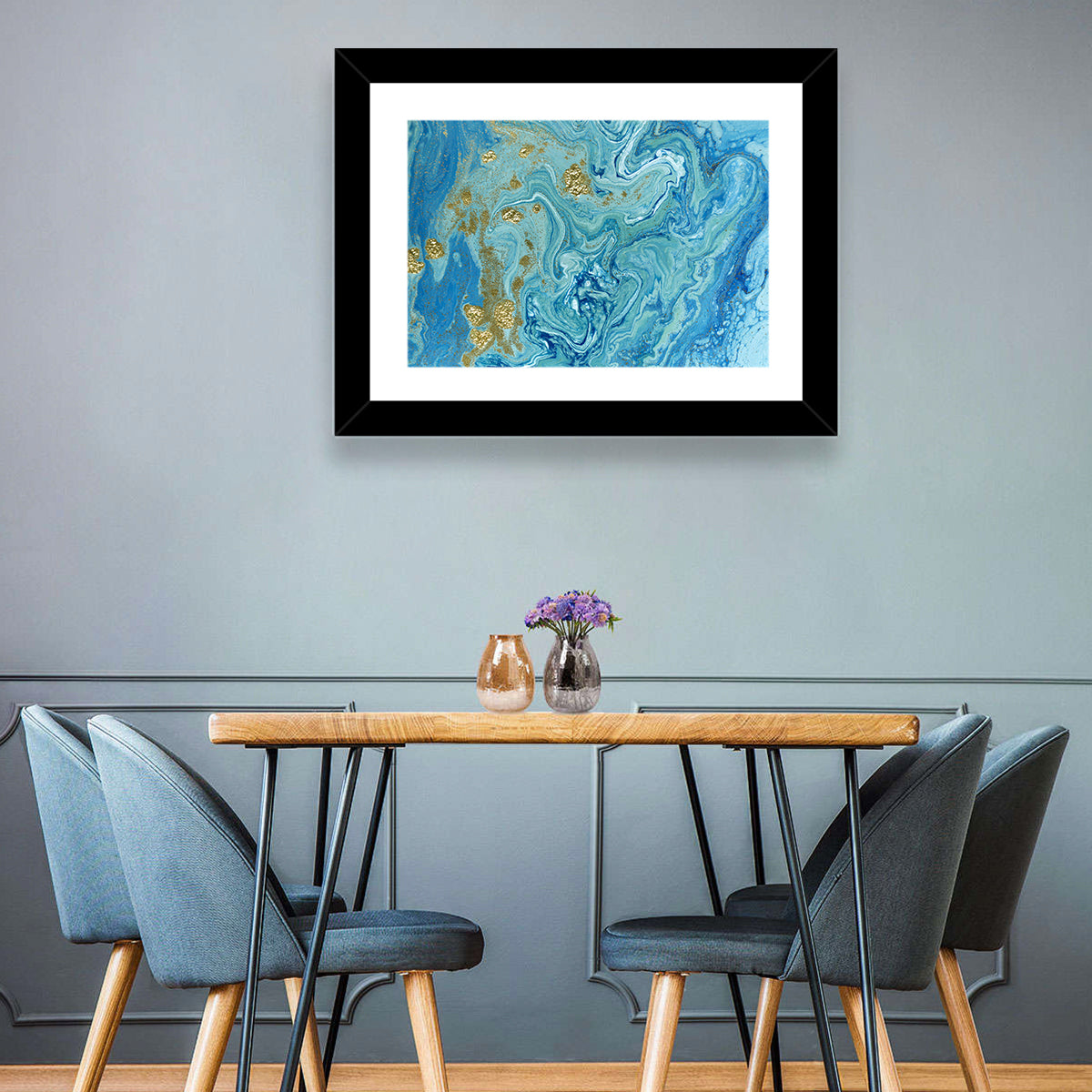 Blue Marble Streams Wall Art