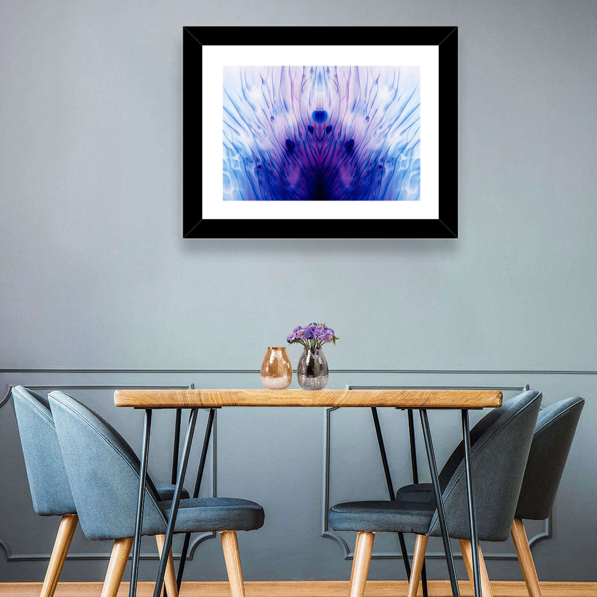 Mirrored Ink Splotch Abstract Wall Art