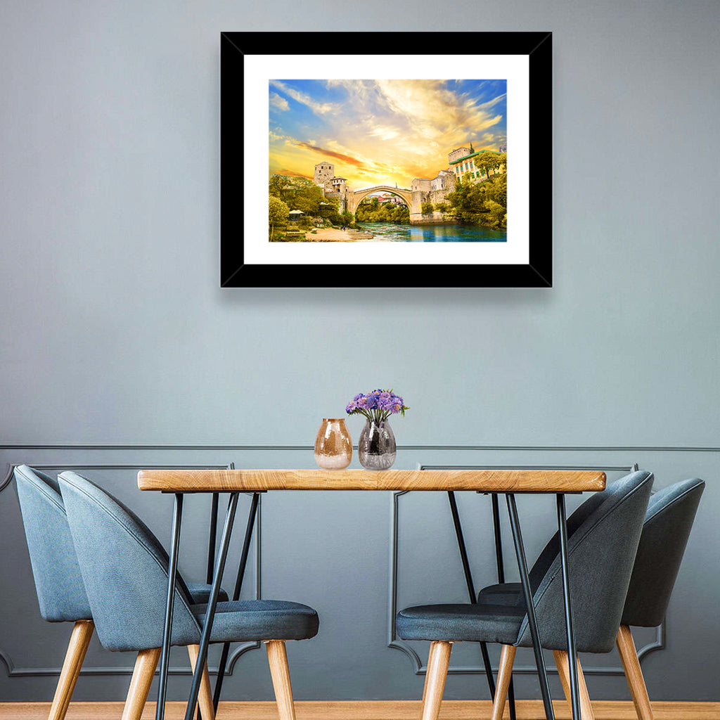 Stari Most at Sunset Wall Art
