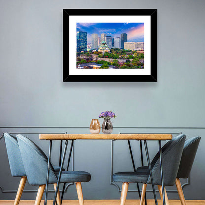 Osaka Castle Skyline at Dusk Wall Art