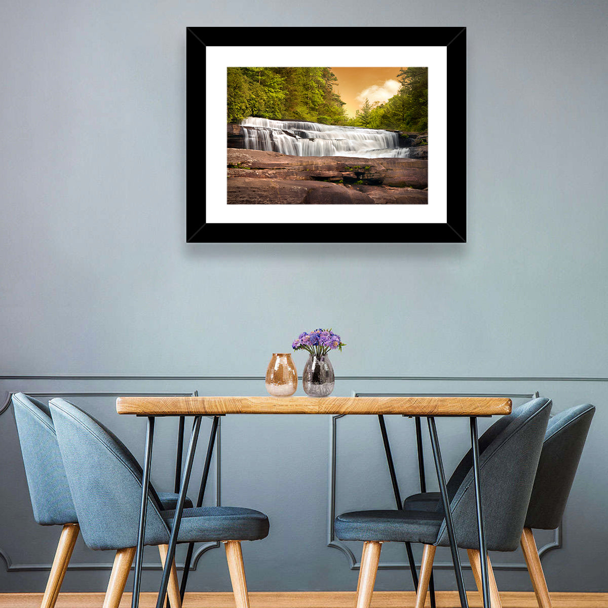 Blue Ridge Waterfall at Golden Hour Wall Art