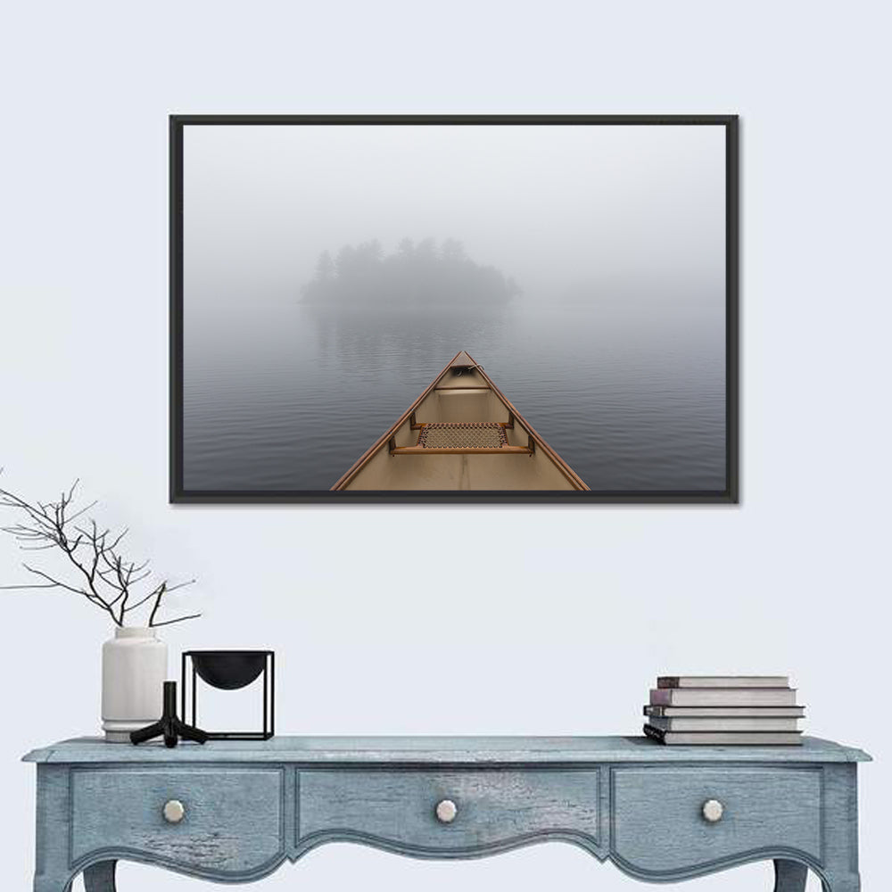 Canoe on Misty Ontario Lake Wall Art