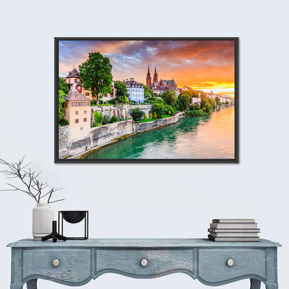 Basel Old Town at Sunset Wall Art