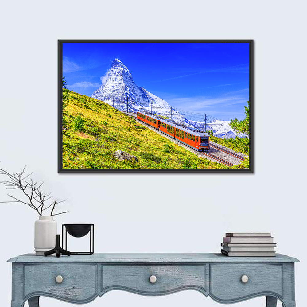 Gornergrat Train and Matterhorn Wall Art in a room, landscape