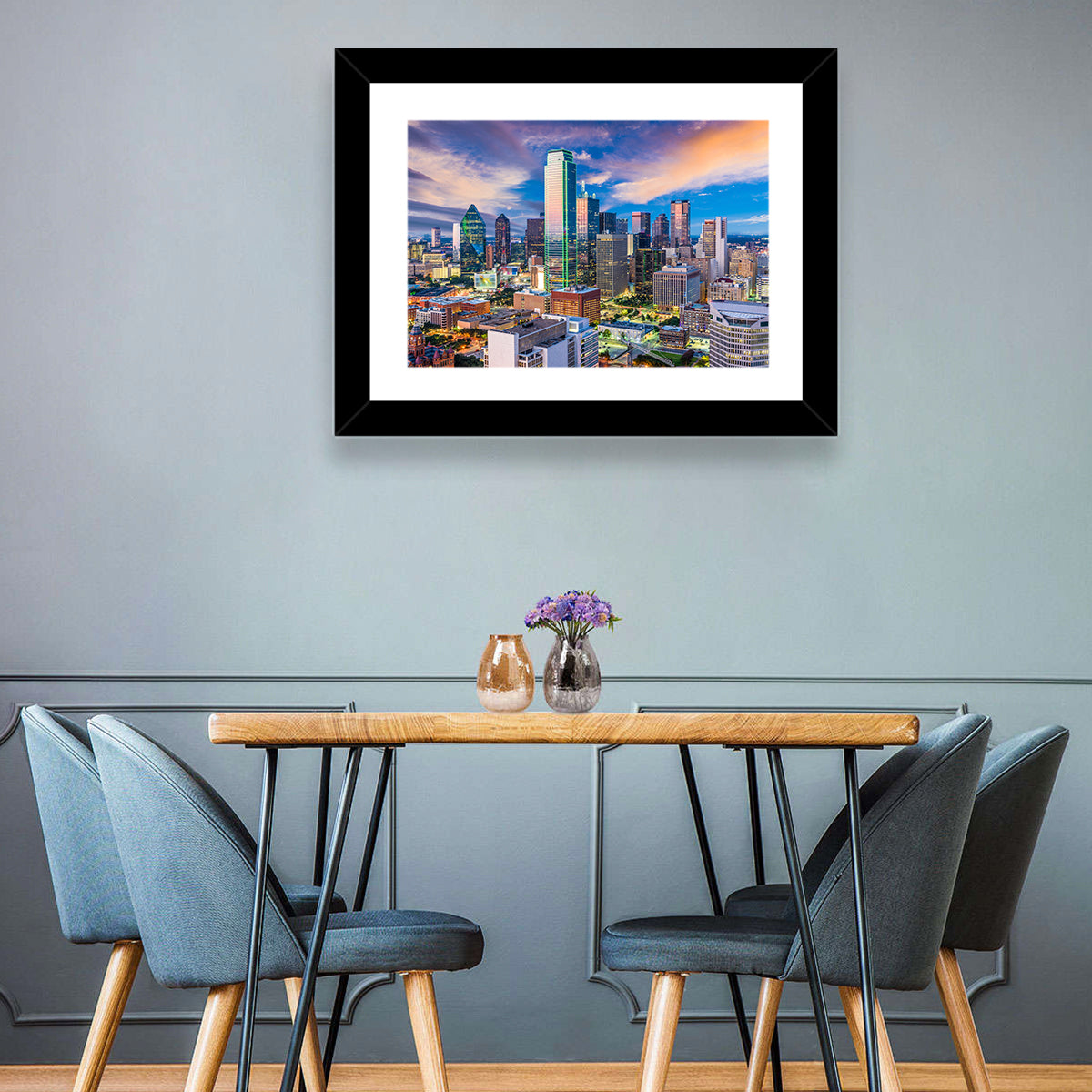 Dallas Twilight Skyline Wall Art