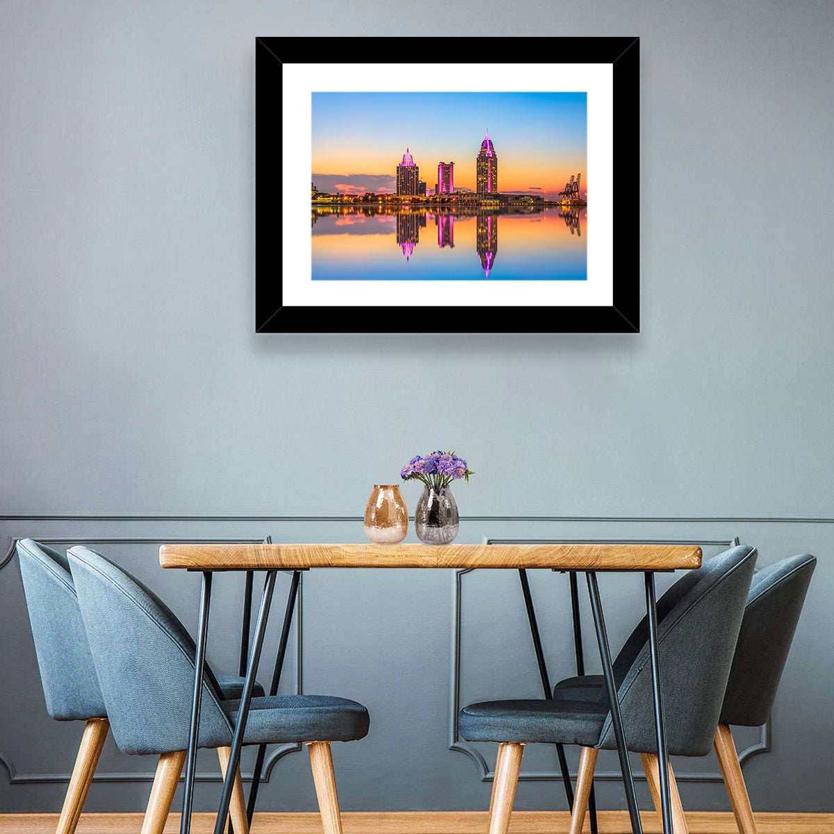 Mobile Alabama Sunset Skyline Wall Art