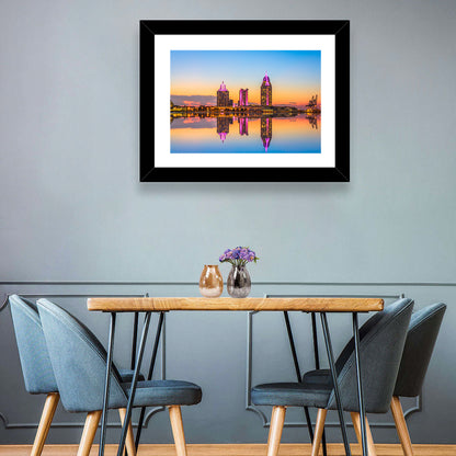 Mobile Alabama Sunset Skyline Wall Art