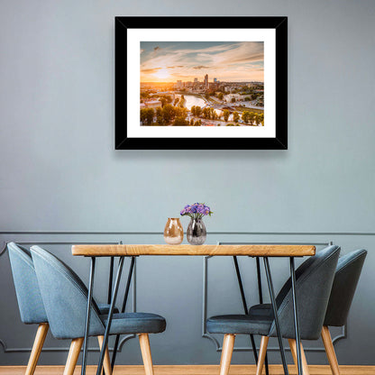 Vilnius Skyline at Golden Hour Wall Art