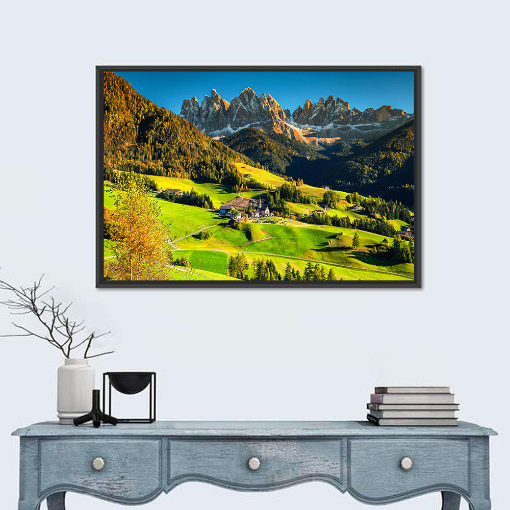 Santa Maddalena, Val Di Funes Wall Art in a room, landscape