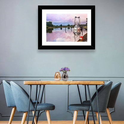 White Shrimp Boat on Louisiana Bayou Wall Art