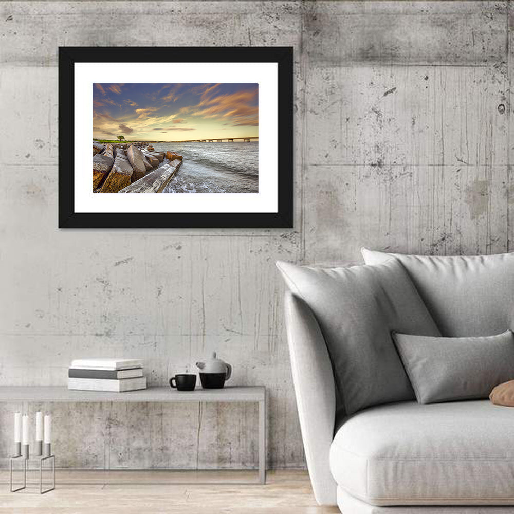 Nassau County Causeway at Sunset Wall Art in a room, landscape