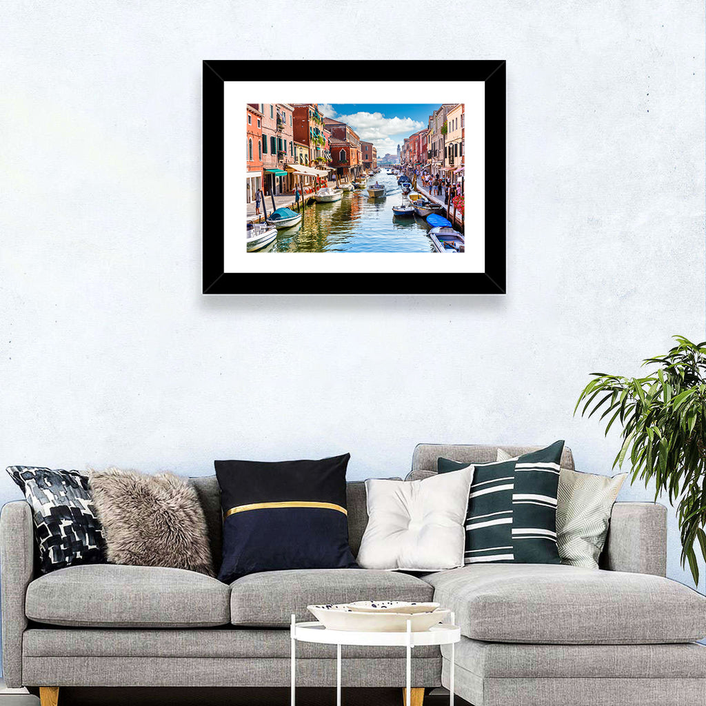 Sunlit Burano Canal, Venice Wall Art