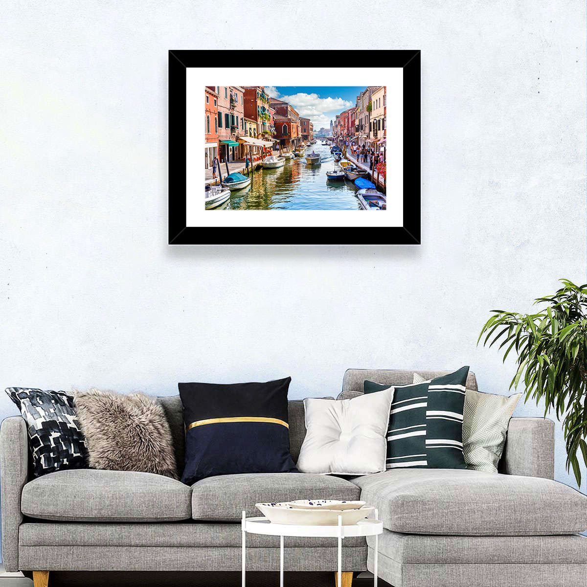 Sunlit Burano Canal, Venice Wall Art