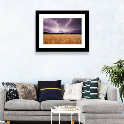 Lightning Over Wheat Field Wall Art