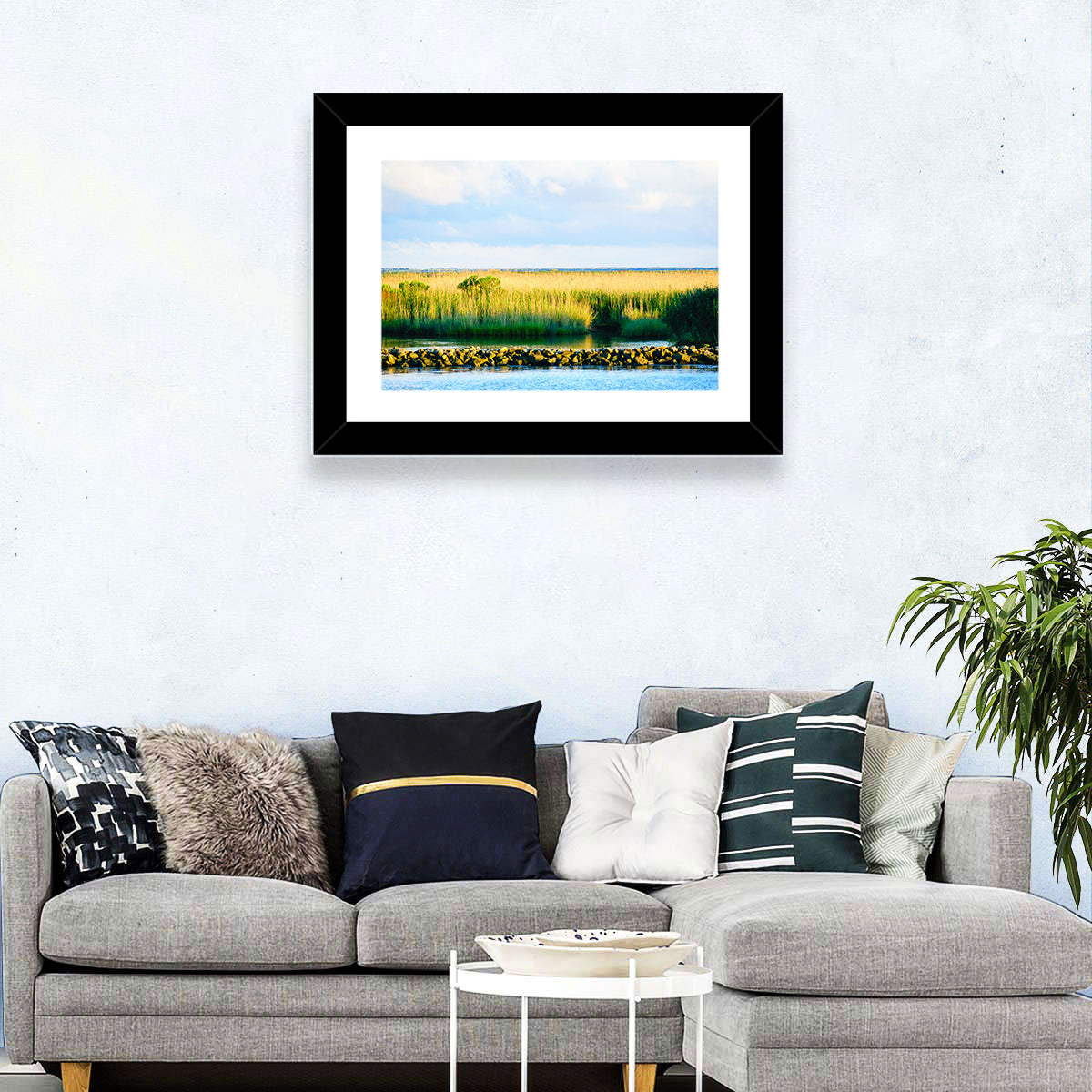 Louisiana Bayou Marsh at Golden Hour Wall Art in a room, landscape