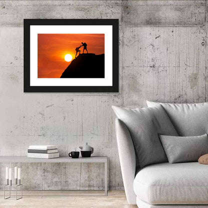 Mountaineer Silhouette at Sunset Wall Art