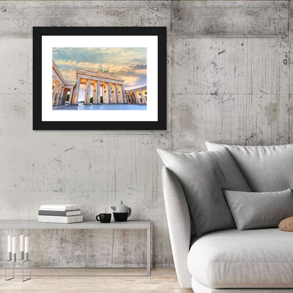 Brandenburg Gate at Sunset Wall Art in a room, landscape