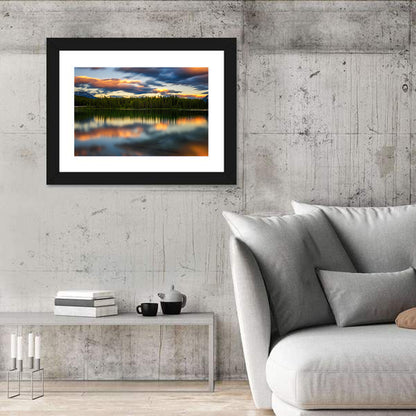 Herbert Lake Sunset Reflection Wall Art