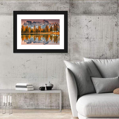 Antorno Lake Autumn Reflection Wall Art