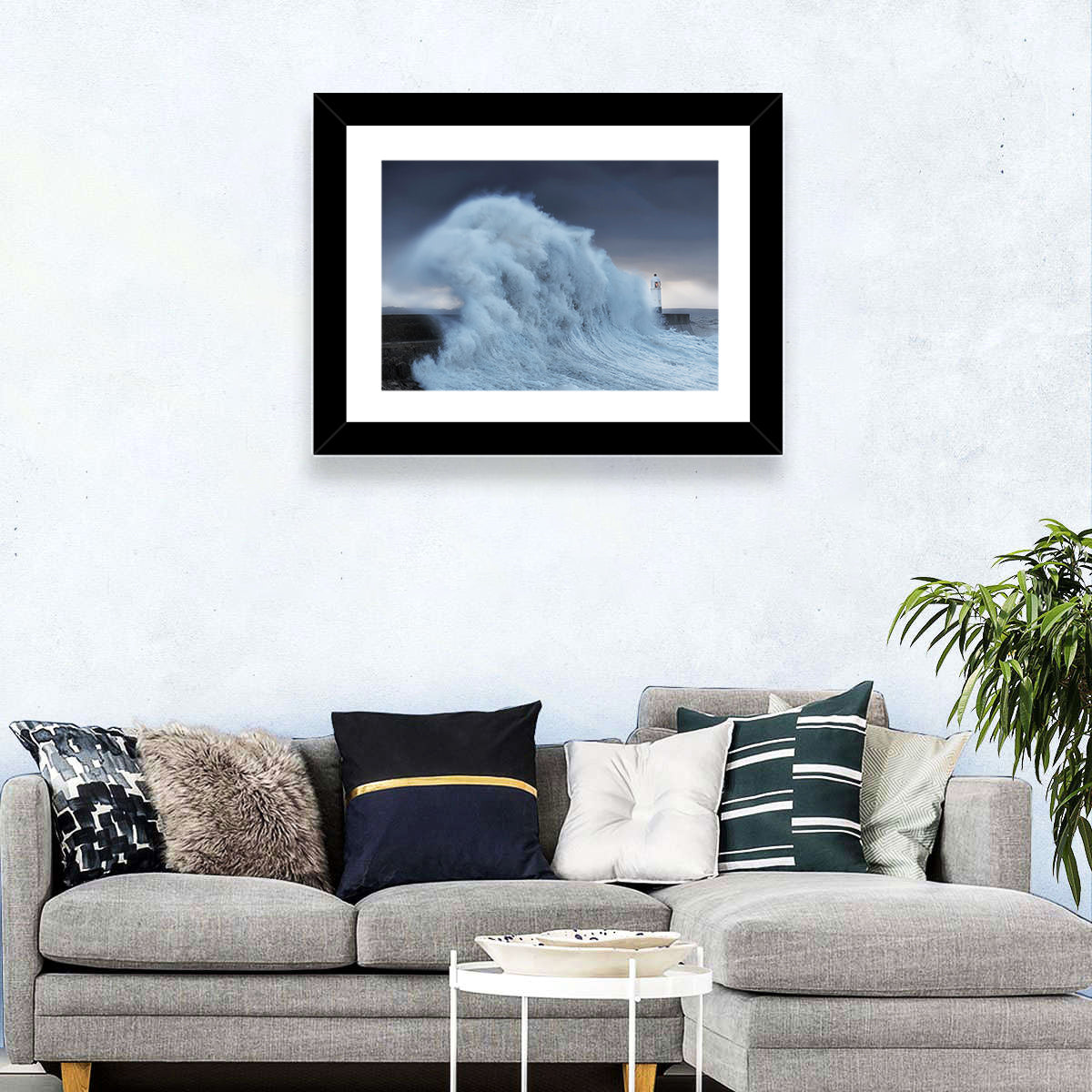 Lighthouse in a Sea Storm Wall Art