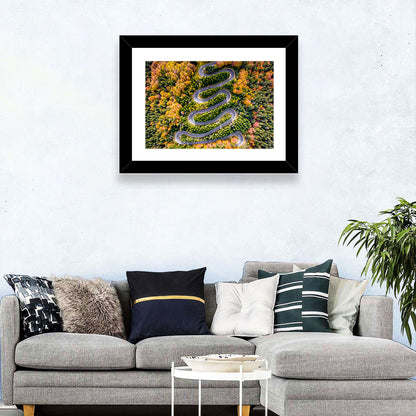 Autumn Winding Forest Road Wall Art
