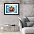 Suitcase and World Landmarks Montage Wall Art